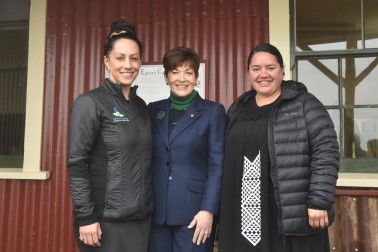 Dame Patsy Reddy with Sera Gibson and Liana Poutu