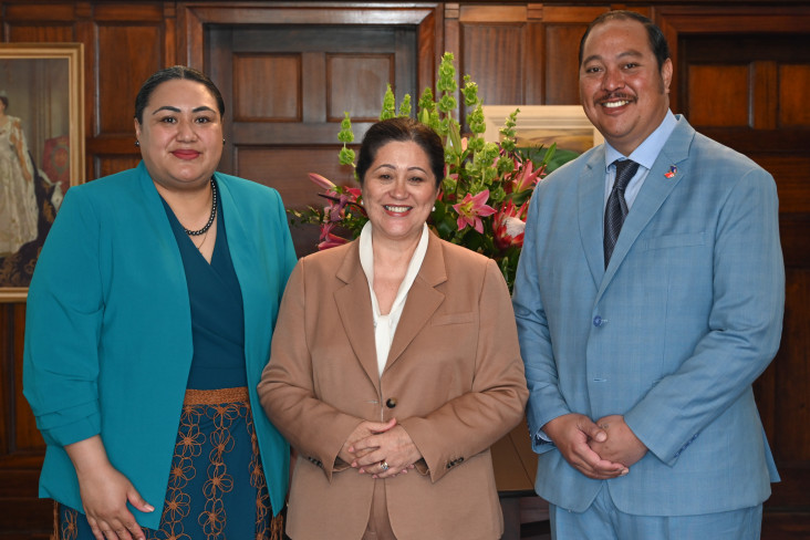 Dame Cindy with HRH Crown Prince Tupouto’a ‘Ulukalala and HRH Crown Princess Sinaitakala Tuku’aho of Tonga