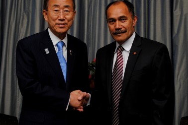 Ban Ki-moon, Secretary-General of the United Nations, and Sir Jerry Mateparae, Governor-General of New Zealand.