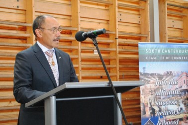 Sir Jerry Mateparae addresses the South Canterbury Chamber of Commerce Reception.