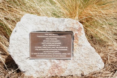The plaque commemorating the launch of the Woodhouse Scholars Programme by the Governor-General, and the planting of the tree by Lady Janine Mateparae.