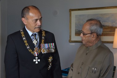 The Governor-General, Lt Gen The Rt Hon Sir Jerry Mateparae and His Excellency, Mr Pranab Mukherjee, President of the Republic of India.
