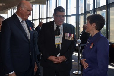 The Governor-General, The Rt Hon Dame Patsy Reddy, Sir David Gascoigne and BJ Clark, President of the RNZRSA.