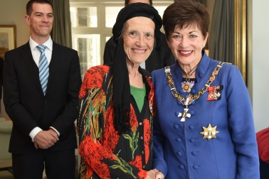 Ms Lynda Williams, MNZM and the Governor-General, The Rt Hon Dame Patsy Reddy.