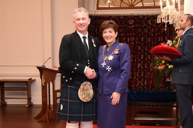 an image of Mr Timothy Sander, QSM of Wellington, for services to pipe bands and the community. 