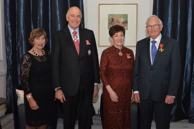 an image of Their Excellencies with Geoffrey Whitcher ONZM and Helen Whitcher