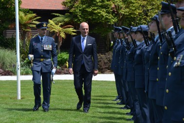 an image of His Excellency Mr George Dolidze, The Ambassador of Georgia and the Honour Guard