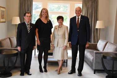 Image of Dame Patsy and Sir David with Fiona Allen and Selwyn Maister, CEO and Chair of Paralympics NZ