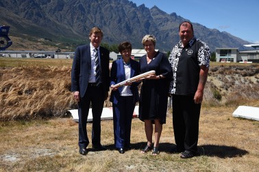 an image of Dame Patsy with Mike Stanley, Kereyn Smith and Hugh Graham