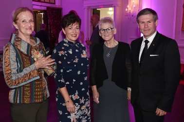 Image of Dame Patsy with Dame Patsy with Jude Dods of Kura Gallery, Anne Dyhrberg and Steve Dyhrberg of VIP Transport