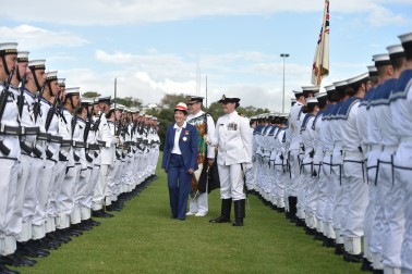 an image of Dame Patsy and navy personnel