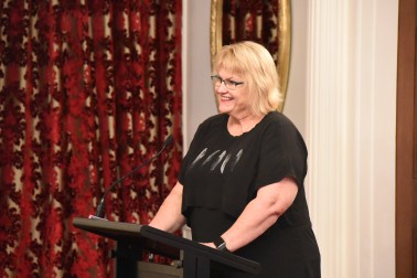 Image of Dr Jenny McMahon, National President of Red Cross New Zealand reads the citations