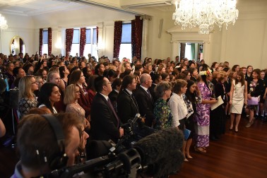 Image of the crowd in the ballroom