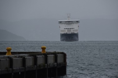 an image of an Interislander ferry that took part in the commemorative steam past