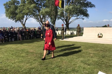 an image of Dame Patsy at the New Zealand Commemorative Service at Messines