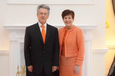 an image of HE Mr Jaime Bueno-Miranda, the Ambassador of the Republic of Colombia and Dame Patsy