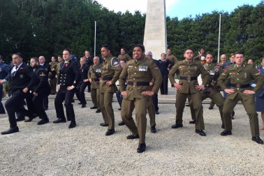 an image of Massed NZDF haka at the Memorial to New Zealand soldiers