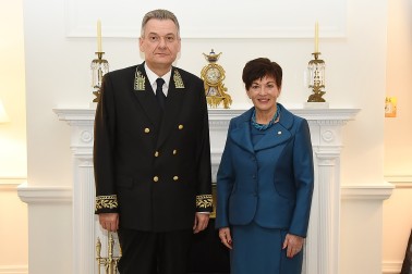 an image of HE Mr Georgii Zuev, Ambassador of the Russian Federation with Dame Patsy