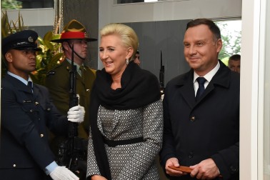 Image of President of the Republic of Poland, HE Andrzej Duda and Agata Kornhauser-Duda at Government House in Auckland