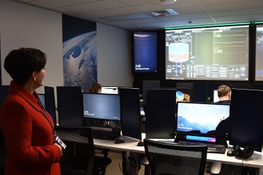 Image of Dame Patsy at Mission Control at Rocket Lab