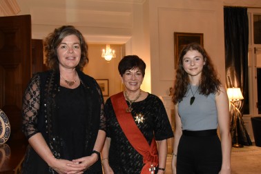 an image of Dame Patsy with Professor Juliet Gerrard and Thomasin McKenzie