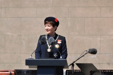 an image of Dame Patsy delivering her commemorative address