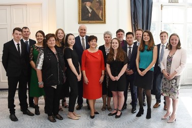 Image of Dame Patsy, Sir David, the 2018 Rhodes Scholar finalists and the selection committee