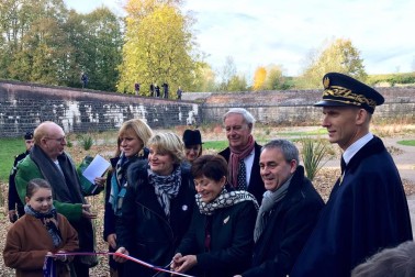 Dame Patsy opening Le Jardin de la Paix in Le Quesnoy