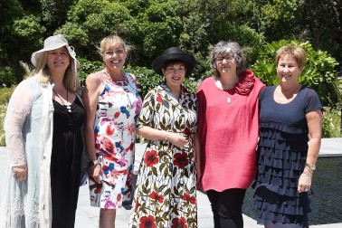 Image of Dame Patsy with Angela Haddon of Heart Kids Wellington; Annie Cunningham, Heart Kids Wellington Family Support Worker and Linda Davies and Michelle Mann, the founders of Heart Kids