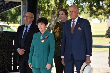 an image of Their Excellencies Arriving at the New Zealand Army National Marae