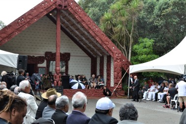 an image of The whare runanga at the Waitangi Treaty Grounds