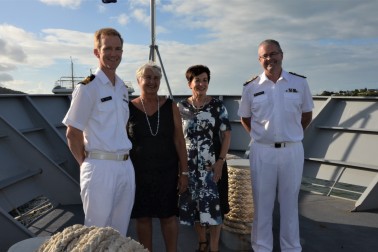 an image of Lieutenant Commander TImothy Hall, Dame Sian Elias, Dame Patsy and Rear Admiral David Proctor