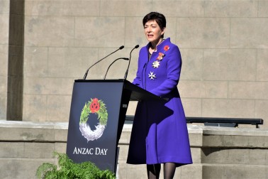 Dame Patsy delivering her Anzac Address