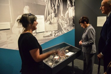 Image of Lizzie Meek, Antarctic Heritage Trust, Programme Manager- Antarctica with Dame Patsy and Sir David