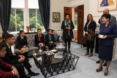 Dame Patsy and Sir David hosted the Pukaki Award winners to morning tea