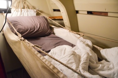 Image of an officer's hammock on the 'Endeavour'. 