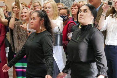 Image of AUT students performing a haka