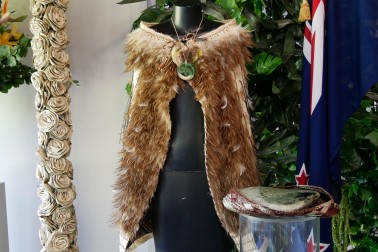 Image of the korowai worn by New Zealand's Olympic flagbearer