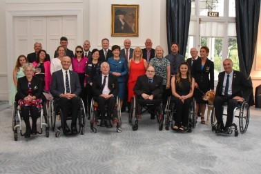 Group photo of all the Paralympians and those representing Paralympians honoured this evening