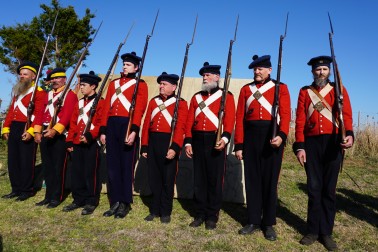 Image of re-enactors dressed as British soldiers