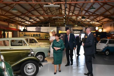 Their Excellencies inside the Transport Museum