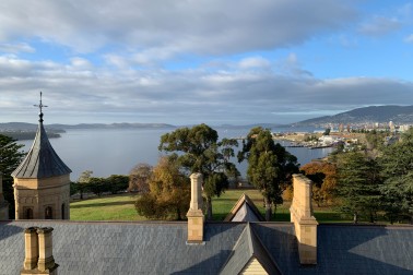 Image of the view from the tower of Government House in Hobart