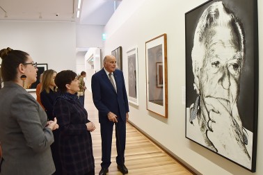 Image of a portrait of Bob Hawke at the Australian National Portrait gallery