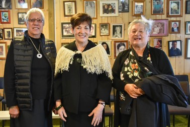 Dame Patsy Reddy with after the whaikōrero