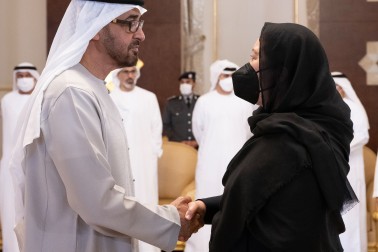 Dance Cindy offering condolences to His Highness Sheikh Abdullah bin Zayed Al Nahyan, Minister of Foreign Affairs and International Cooperation.