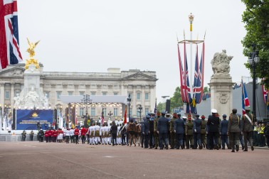 New Zealand Defence Force marching towards Buckingham Palace