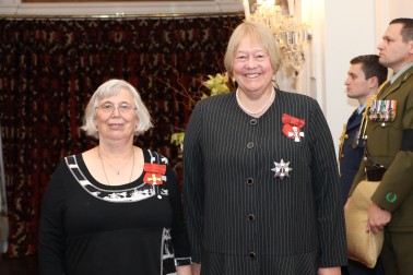 Dame Susan Glazebrook and Dr Anne Robertson, of Palmerston North, ONZM for services to sexual health