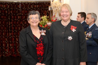 Dame Susan Glazebrook and Mrs Vivien Morton, of Porirua, QSM for services to the community