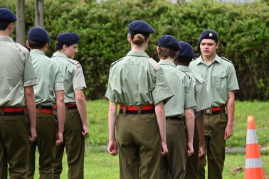Army cadets begin their parade