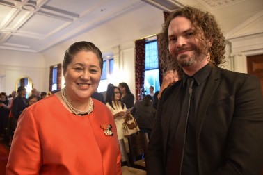 Dame Cindy and the Arohanui Strings conductor, 